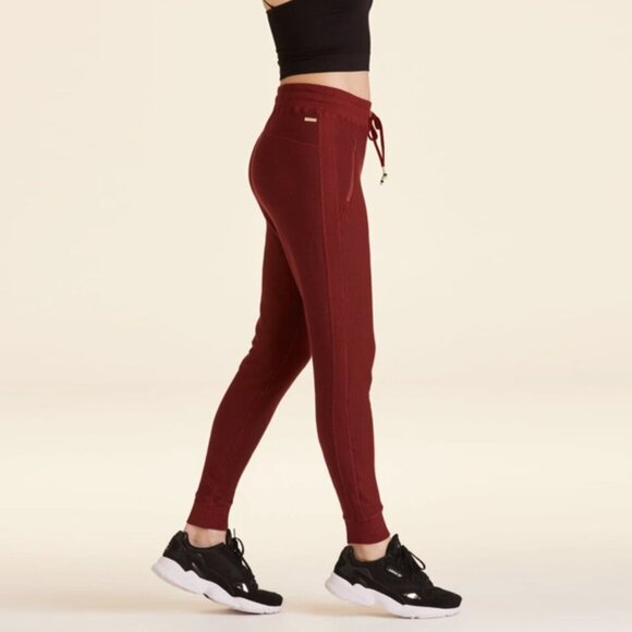 NWT ALALA Rise Jogger Pants in Dark Crimson Red size S